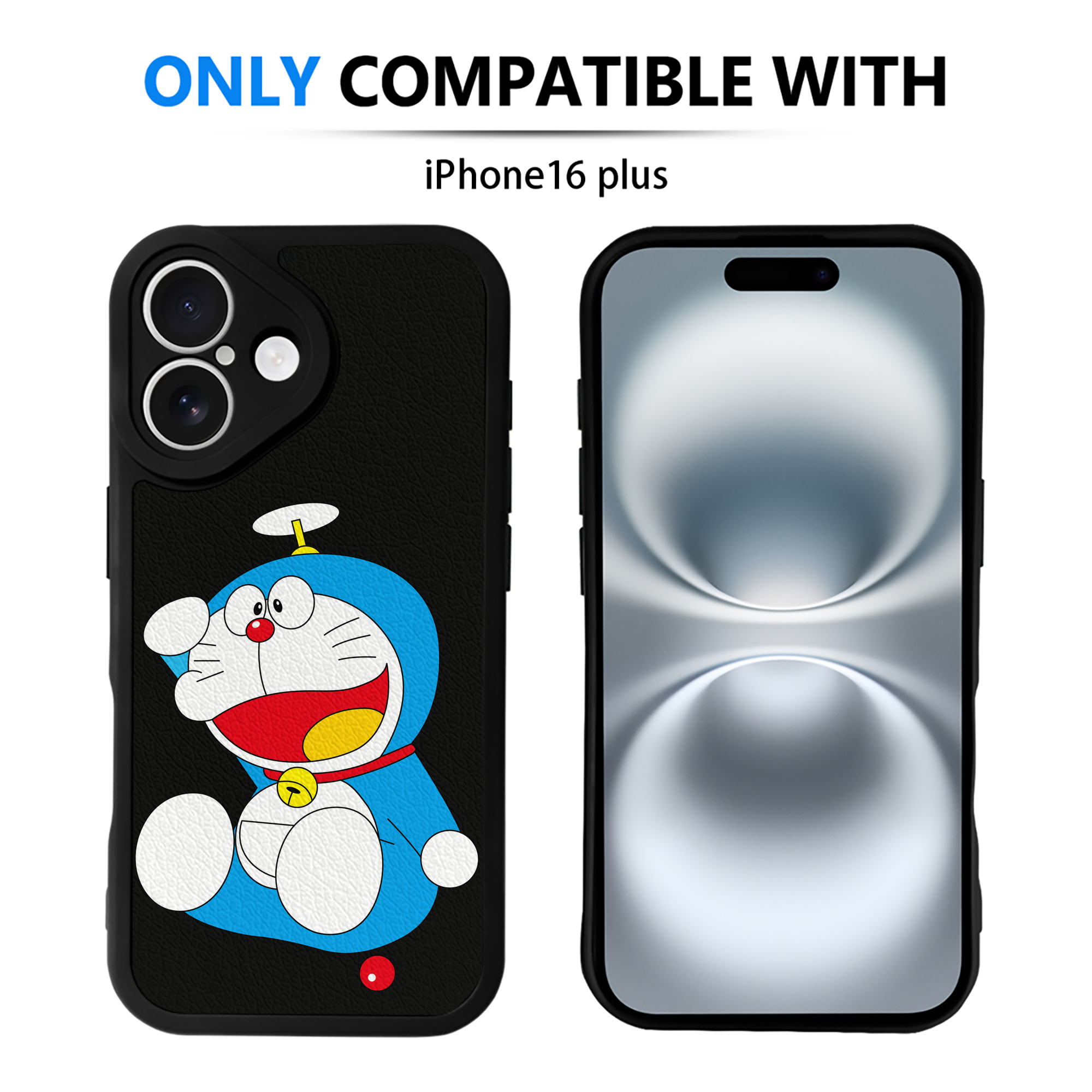 （画像用） ドラえもん Doraemon 【iPhone 16シリーズ対応】シリコンスマホケース（レザー調） 材質：シリコン